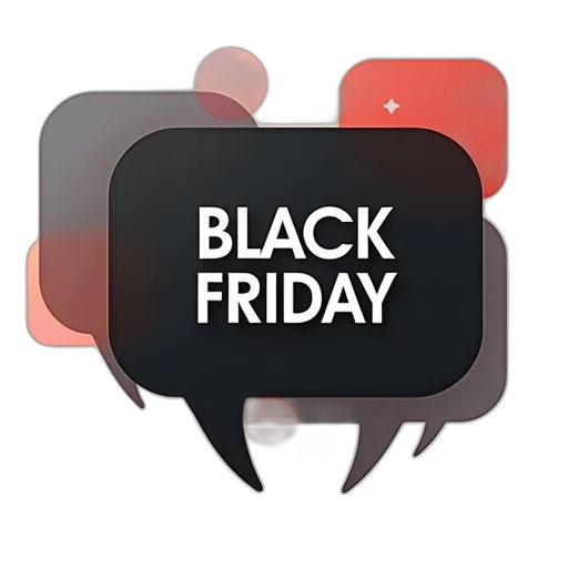 black, friday, logo, middle transparent PNG cut-out