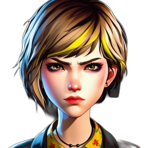 face, concept art, photorealistic, comic book art transparent PNG cut-out