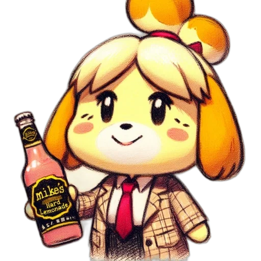 bottle, animal, pixel art, watercolor transparent PNG cut-out