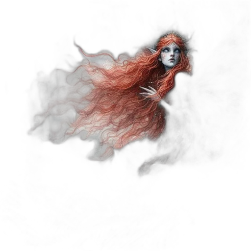 hair, mask, dress, creature transparent PNG cut-out