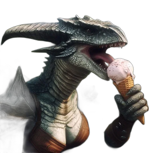 dragon, food, creature, staff transparent PNG cut-out