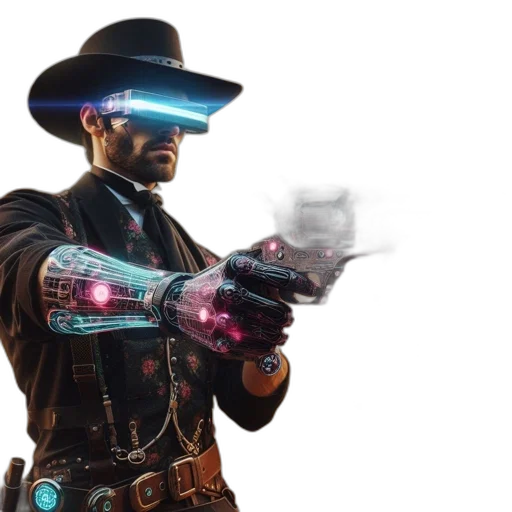 robot, weapon, cyberpunk, concept art transparent PNG cut-out