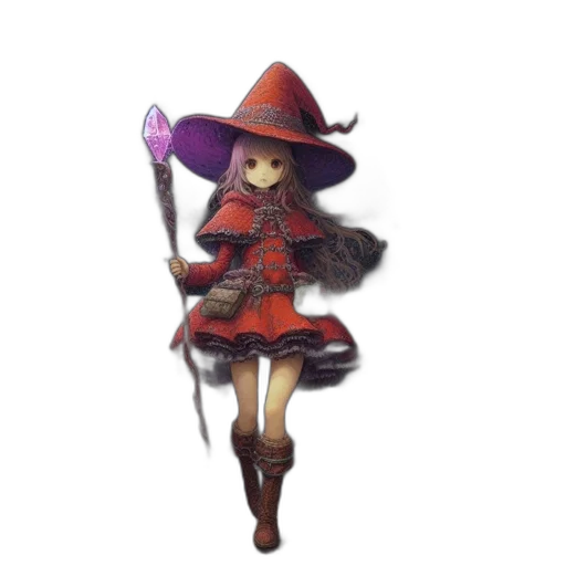 staff, hat, dress, weapon transparent PNG cut-out