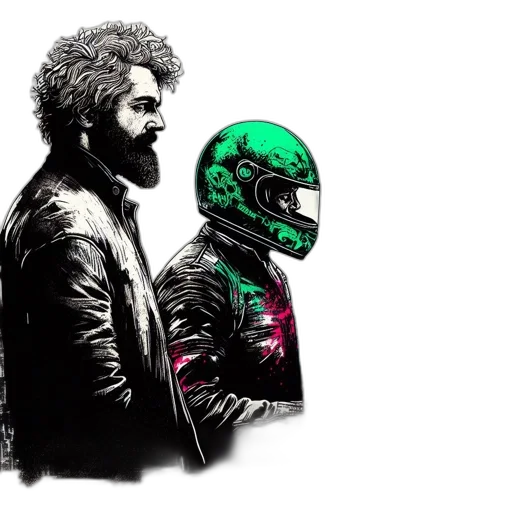 jacket, concept art, comic book art, cyberpunk transparent PNG cut-out