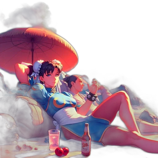 umbrella, concept art, vaporwave, anime transparent PNG cut-out
