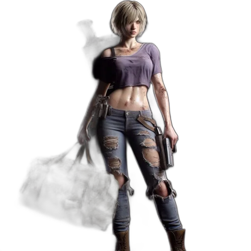 jacket, weapon, dress, concept art transparent PNG cut-out