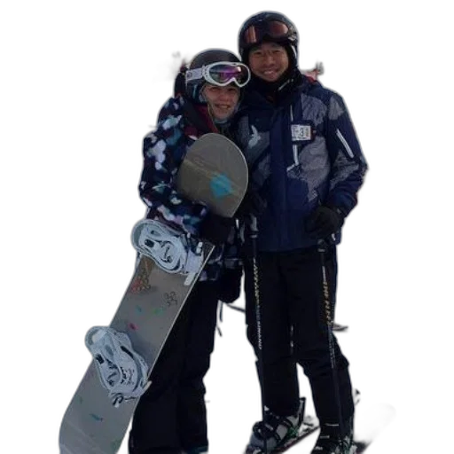 jacket, snow, two, people transparent PNG cut-out