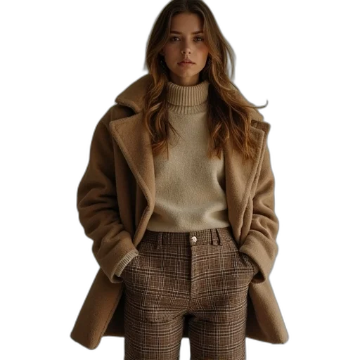 jacket, staff, earth tones, golden transparent PNG cut-out
