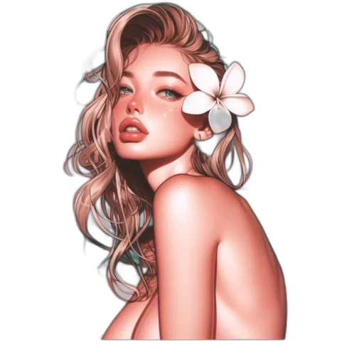 flower, dress, face, crown transparent PNG cut-out