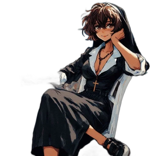 dress, jacket, staff, concept art transparent PNG cut-out