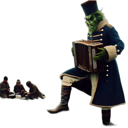 robot, mask, hat, staff transparent PNG cut-out