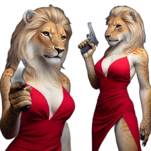 animal, dress, concept art, 3d render transparent PNG cut-out