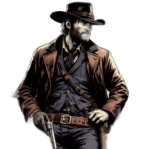 jacket, hat, comic book art, concept art transparent PNG cut-out
