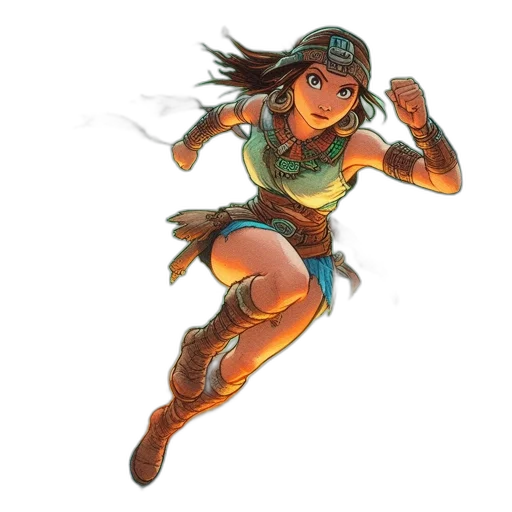 comic book art, concept art, fantasy art, watercolor transparent PNG cut-out
