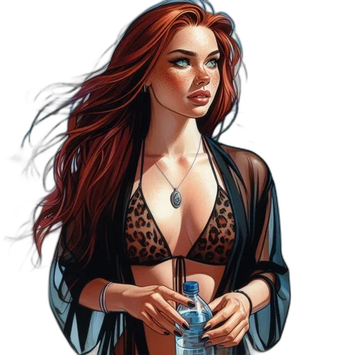 dress, jewelry, comic book art, fantasy art transparent PNG cut-out