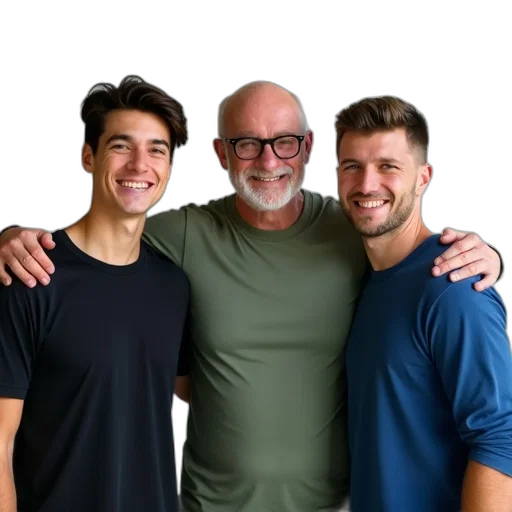 staff, hair, face, group transparent PNG cut-out