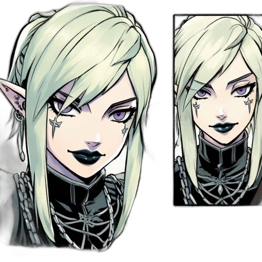 face, concept art, comic book art, fantasy art transparent PNG cut-out