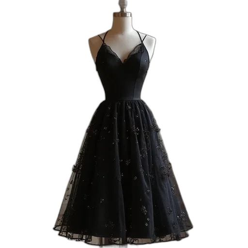 dress, dark, monochrome, cocktail transparent PNG cut-out