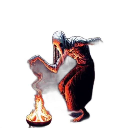 creature, mask, dragon, staff transparent PNG cut-out