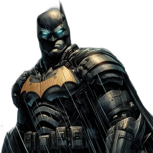 comic book art, concept art, batman, wearing transparent PNG cut-out