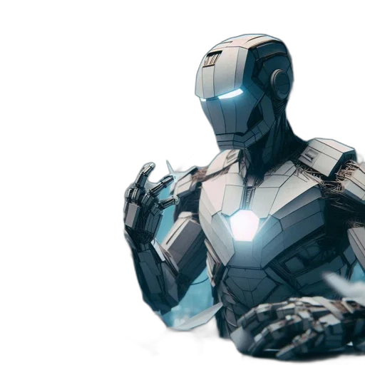 robot, 3d render, concept art, comic book art transparent PNG cut-out