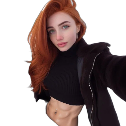 jacket, hair, dress, face transparent PNG cut-out