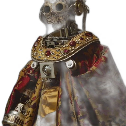 robot, jewelry, mask, staff transparent PNG cut-out