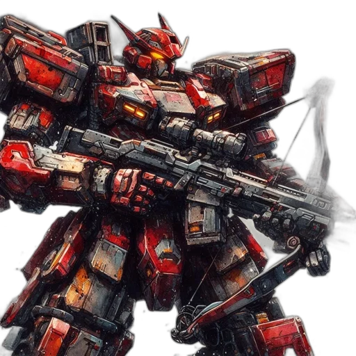 weapon, robot, concept art, 3d render transparent PNG cut-out