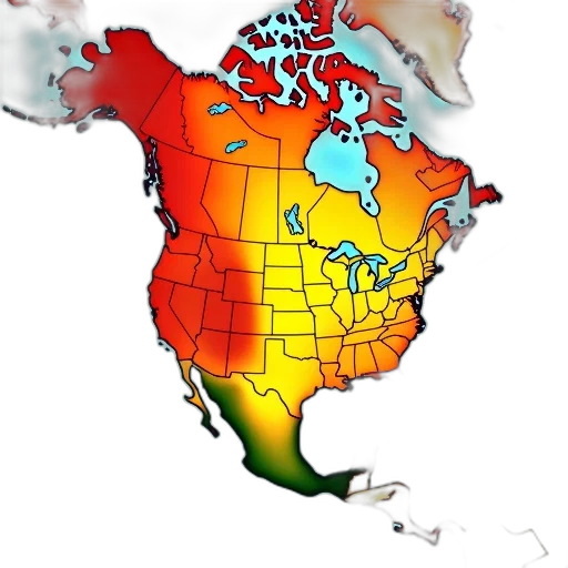 detailed, map, north, america transparent PNG cut-out