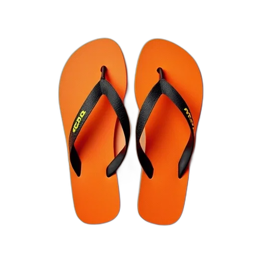 shoes, pair, orange, flip-flops transparent PNG cut-out