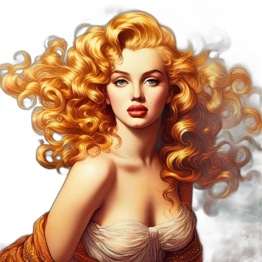 hair, fantasy art, photorealistic, comic book art transparent PNG cut-out