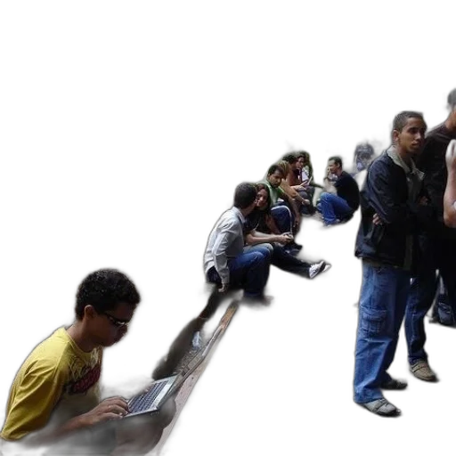3d render, group, people, sitting transparent PNG cut-out