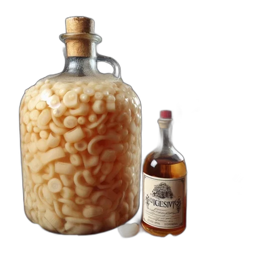 bottle, food, crown, 3d render transparent PNG cut-out