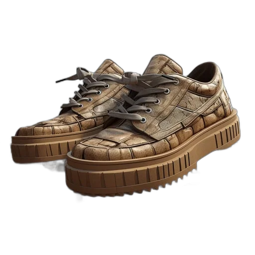 shoes, creature, 3d render, photorealistic transparent PNG cut-out