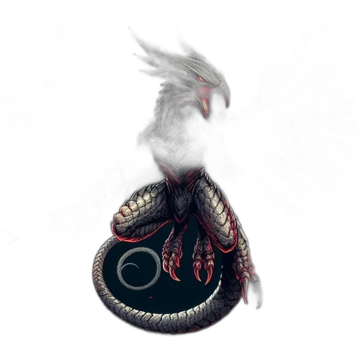 dragon, creature, staff, animal transparent PNG cut-out
