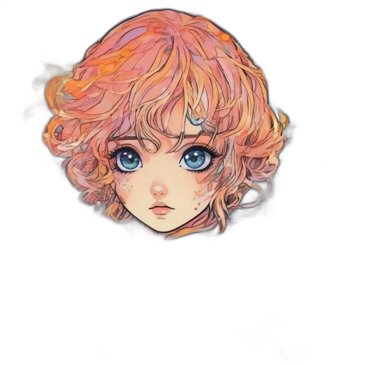 hair, face, staff, watercolor transparent PNG cut-out