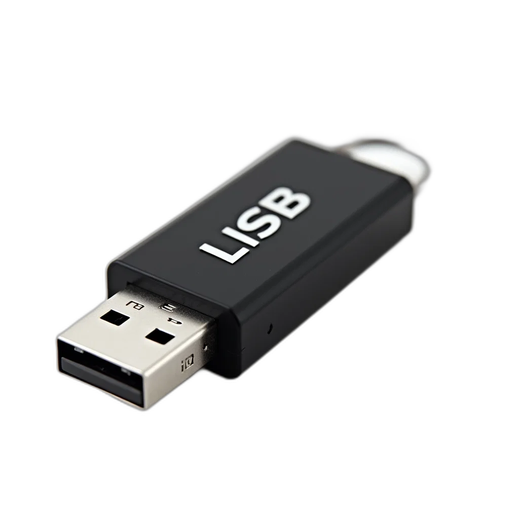 3d render, sleek, black, usb transparent PNG cut-out