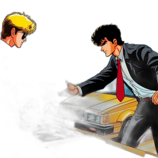 car, comic book art, concept art, photorealistic transparent PNG cut-out