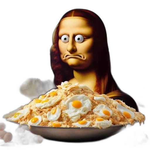 food, face, crown, 3d render transparent PNG cut-out