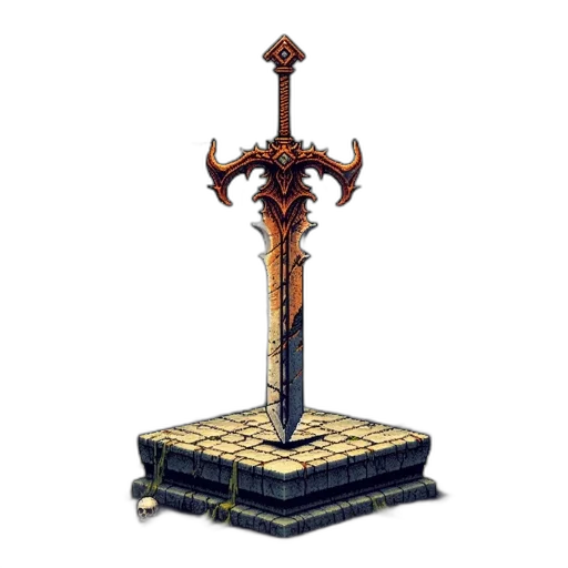 sword, weapon, staff, crown transparent PNG cut-out