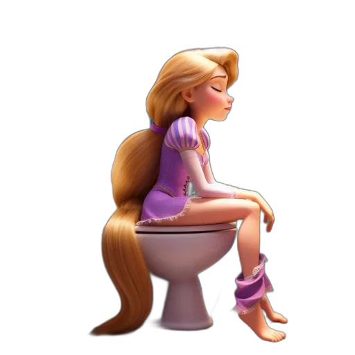 hair, cartoon, concept art, 3d render transparent PNG cut-out