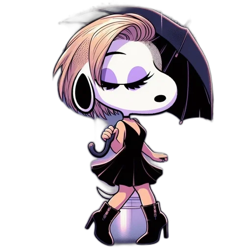 umbrella, staff, dress, cartoon transparent PNG cut-out
