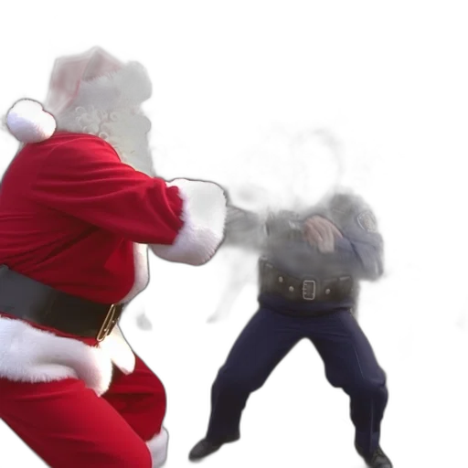 weapon, mask, fire, santa transparent PNG cut-out