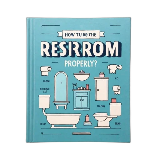 cover, humorous, bathroom-themed, book transparent PNG cut-out