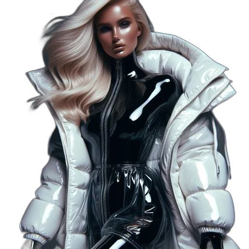 jacket, hair, concept art, cyberpunk transparent PNG cut-out