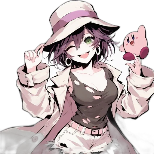 hat, staff, dress, flower transparent PNG cut-out