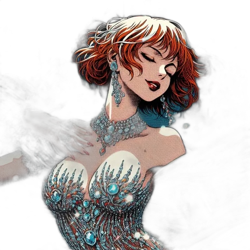 dress, fantasy art, concept art, comic book art transparent PNG cut-out