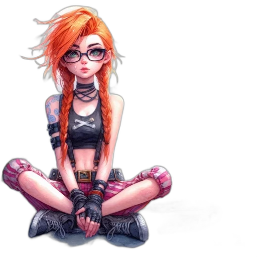 concept art, fantasy art, cyberpunk, cartoon transparent PNG cut-out