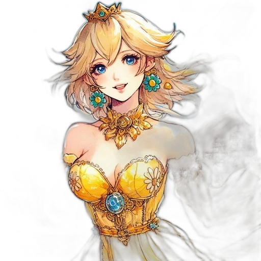 dress, crown, jewelry, fantasy art transparent PNG cut-out