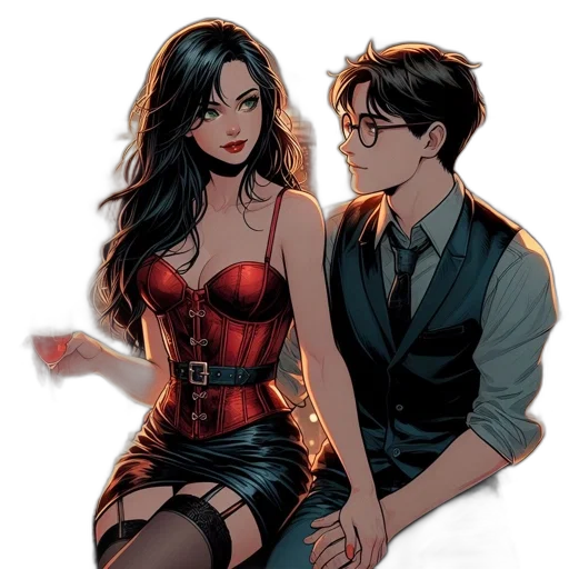 dress, comic book art, concept art, cartoon transparent PNG cut-out